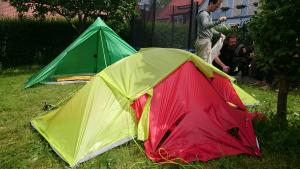 tied out modular tent